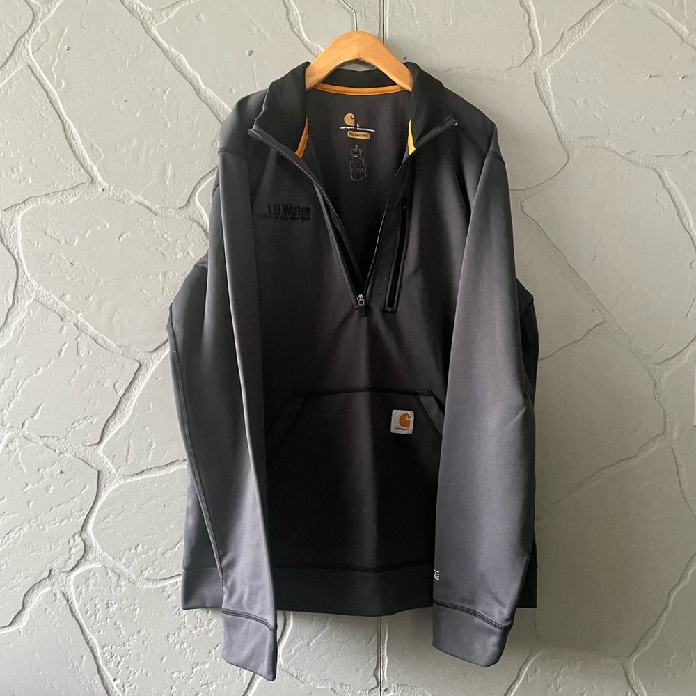 Carhartt Relaxed Fit Gray Quarter Zip Sweatshirt
